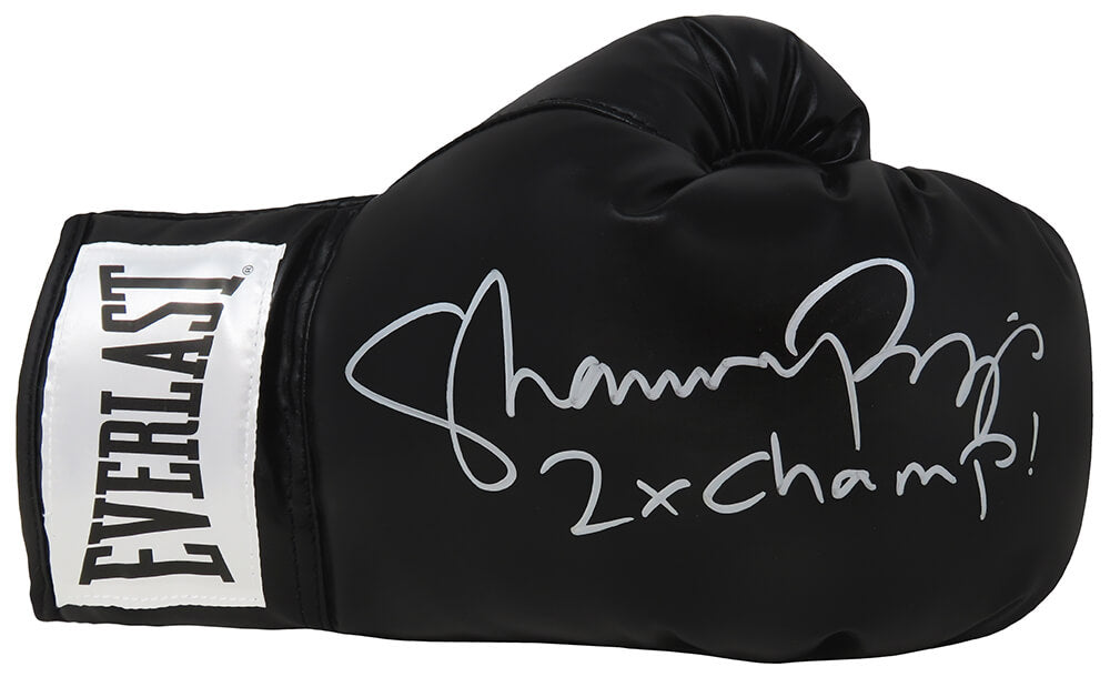 Shannon Briggs Signed Black Everlast Boxing Glove w/2x Champ - BRIGLV505 - Shannon Briggs Signed Black Everlast Boxing Glove w/2x Champ product image