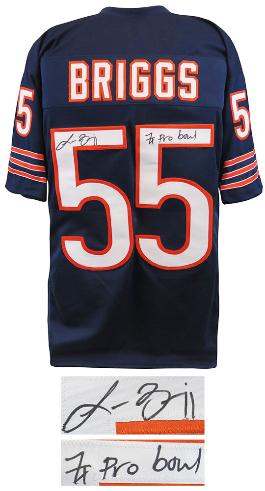 Lance Briggs Signed Navy Custom Football Jersey w/7x Pro Bowl - BRIJRY302 - Lance Briggs Signed Navy Custom Football Jersey w/7x Pro Bowl product image