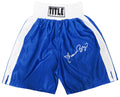 Shannon Briggs Signed Title Blue With White Trim Boxing Trunks - BRITRU500 - Shannon Briggs Signed Title Blue With White Trim Boxing Trunks product image