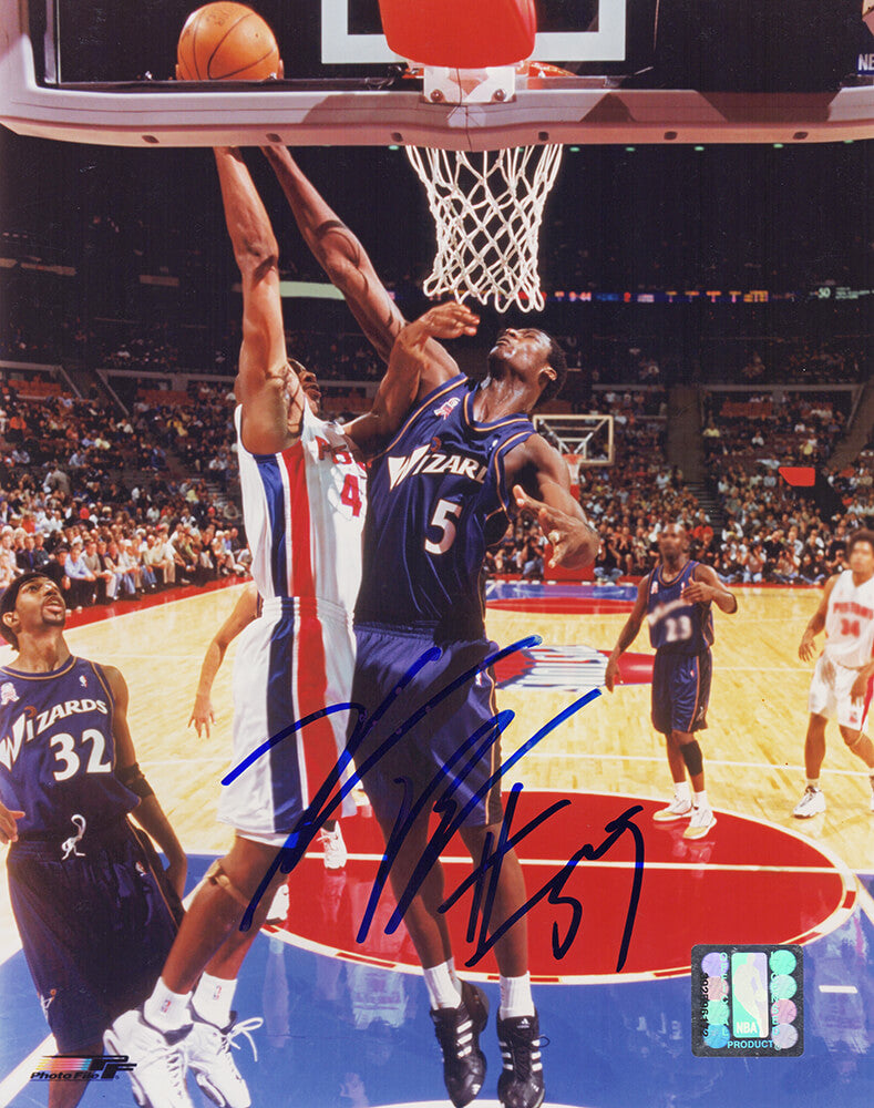 Kwame Brown Signed Washington Wizards Purple Jersey Block 8x10 Photo - BRO08P220 - Kwame Brown Signed Washington Wizards Purple Jersey Block 8x10 Photo product image
