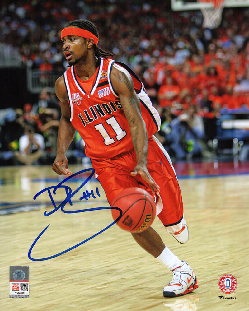 Dee Brown Signed Illinois Fighting Illini Orange Jersey Dribbling Action 8x10 Photo - BRO08P230 - Dee Brown Signed Illinois Fighting Illini Orange Jersey Dribbling Action 8x10 Photo product image