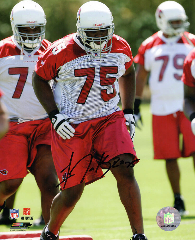 Levi Brown Signed Arizona Cardinals Practice Uniform Action 8x10 Photo - BRO08P366TW - Levi Brown Signed Arizona Cardinals Practice Uniform Action 8x10 Photo product image