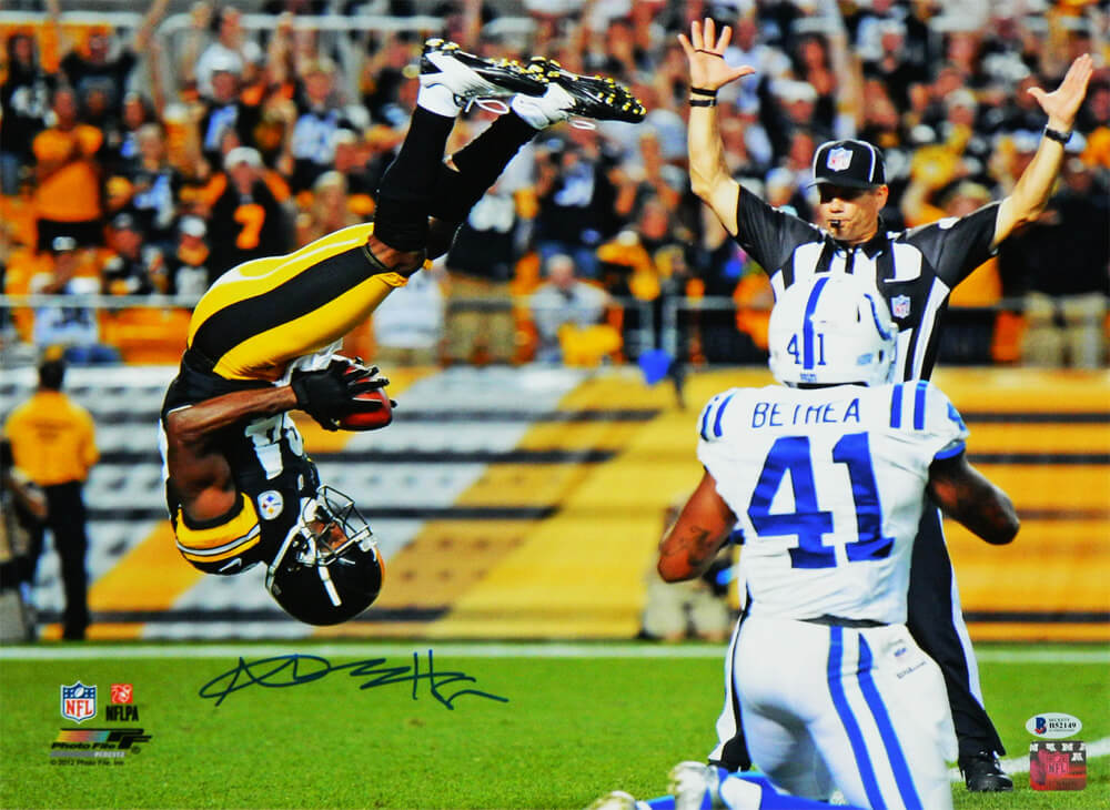 Antonio Brown Signed Pittsburgh Steelers Touchdown Flip Celebration 16x20 Photo - BRO16P312 - Antonio Brown Signed Pittsburgh Steelers Touchdown Flip Celebration 16x20 Photo product image