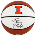 Dee Brown Signed Illinois Fighting Illini Logo Brand White Panel Basketball w/05 Big 10 POY - BROBSK200 - Dee Brown Signed Illinois Fighting Illini Logo Brand White Panel Basketball w/05 Big 10 POY product image