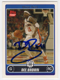 Dee Brown Signed 2006 Topps Rookie Basketball Trading Card #229 - BROCAR200 - Dee Brown Signed 2006 Topps Rookie Basketball Trading Card #229 product image