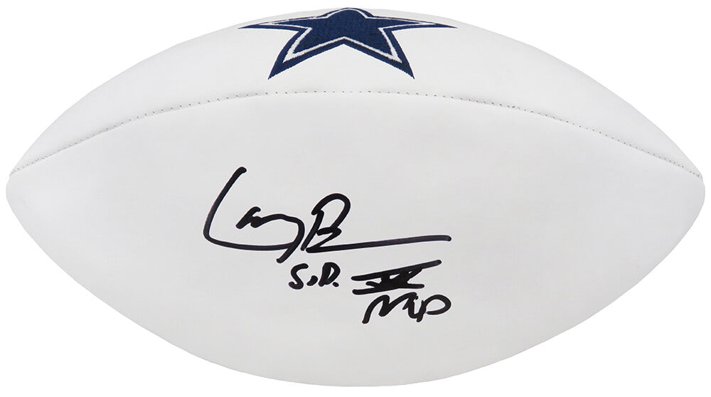 Larry Brown Signed Dallas Cowboys Wilson White Logo Football w/SB XXX MVP - BROFTB322 - Larry Brown Signed Dallas Cowboys Wilson White Logo Football w/SB XXX MVP product image