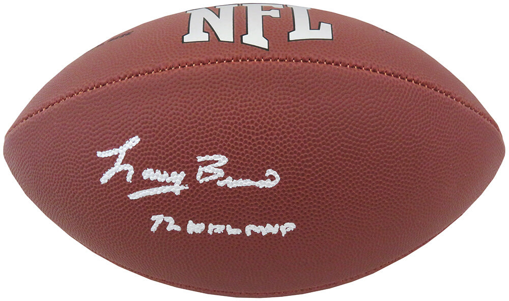 Larry Brown Signed Wilson MVP Brown Full Size NFL Football w/72 NFL MVP - BROFTB331 - Larry Brown Signed Wilson MVP Brown Full Size NFL Football w/72 NFL MVP product image