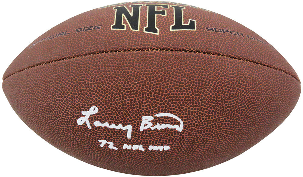 Larry Brown Signed Wilson Super Grip Full Size NFL Football w/72 NFL MVP - BROFTB332 - Larry Brown Signed Wilson Super Grip Full Size NFL Football w/72 NFL MVP product image