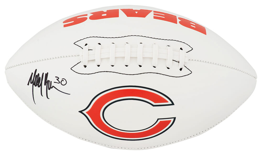 Mike Brown Signed Chicago Bears Logo Franklin White Football - BROFTB350 - Mike Brown Signed Chicago Bears Logo Franklin White Football product image