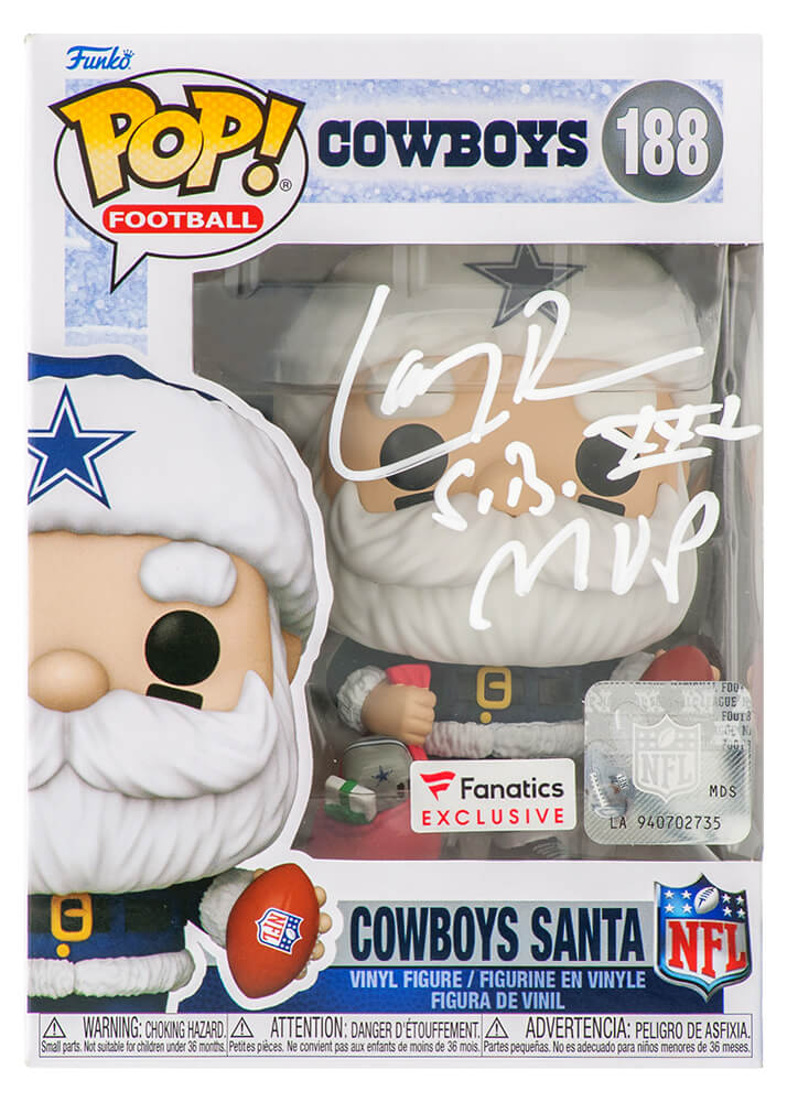 Larry Brown Signed Dallas Cowboys 'SANTA' Funko Pop Doll #188 w/SB XXX MVP - BROFUN300 - Larry Brown Signed Dallas Cowboys 'SANTA' Funko Pop Doll #188 w/SB XXX MVP product image