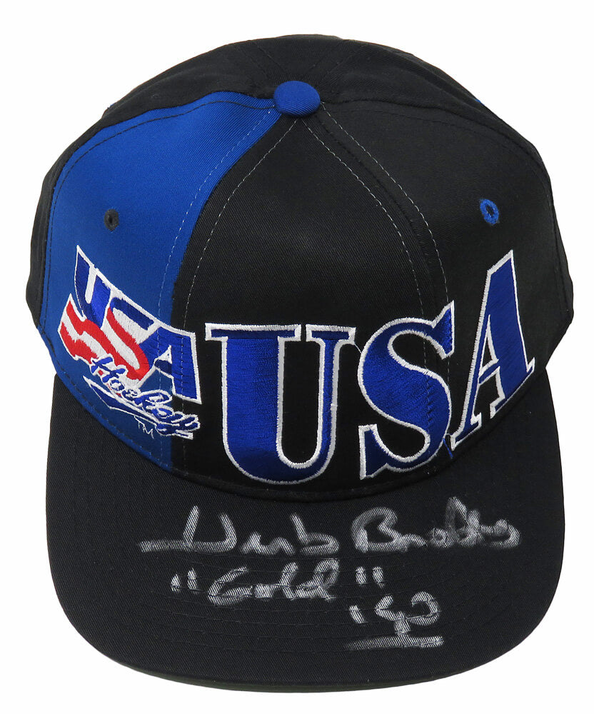 Herb Brooks Signed USA Hockey Starter Hat w/Gold 80  (PSA/DNA) - BROHAT400 - Herb Brooks Signed USA Hockey Starter Hat w/Gold 80 (PSA/DNA) product image
