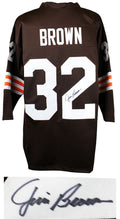 Jim Brown Signed Brown Throwback Custom Football Jersey - BROJRY310 - Jim Brown Signed Brown Throwback Custom Football Jersey product image