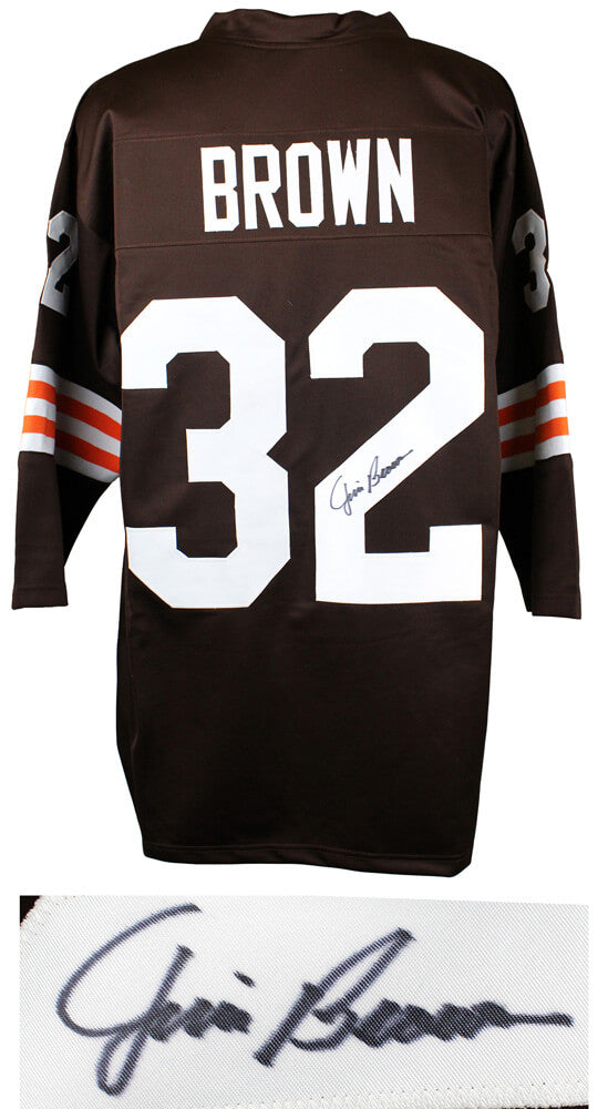 Jim Brown Signed Brown Throwback Custom Football Jersey - BROJRY310 - Jim Brown Signed Brown Throwback Custom Football Jersey product image