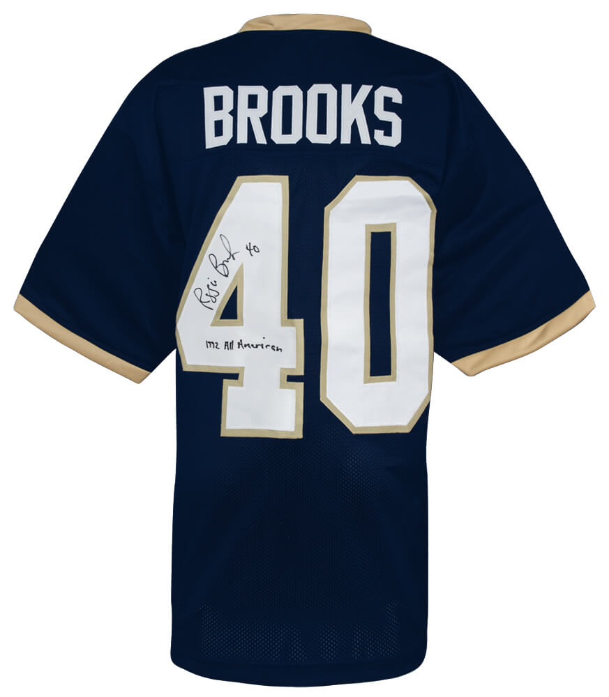 Reggie Brooks Signed Navy Custom College Football Jersey w/1992 All American - BROJRY335 - Reggie Brooks Signed Navy Custom College Football Jersey w/1992 All American product image