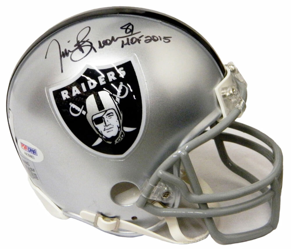 Tim Brown Signed Raiders Riddell Mini Helmet w/HOF 2015 - BROMIN321 - Tim Brown Signed Raiders Riddell Mini Helmet w/HOF 2015 product image