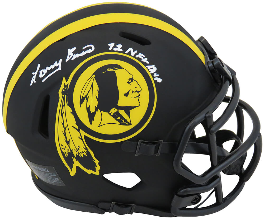 Larry Brown Signed Washington Redskins Eclipse Black Matte Riddell Speed Mini Helmet w/72 NFL MVP - BROMIN350 - Larry Brown Signed Washington Redskins Eclipse Black Matte Riddell Speed Mini Helmet w/72 NFL MVP product image