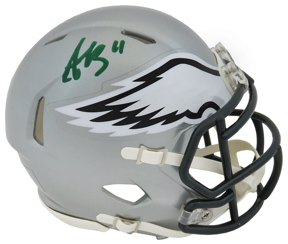 A.J. (AJ) Brown Signed Philadelphia Eagles FLASH Riddell Speed Mini Helmet - BROMIN360 - A.J. (AJ) Brown Signed Philadelphia Eagles FLASH Riddell Speed Mini Helmet product image
