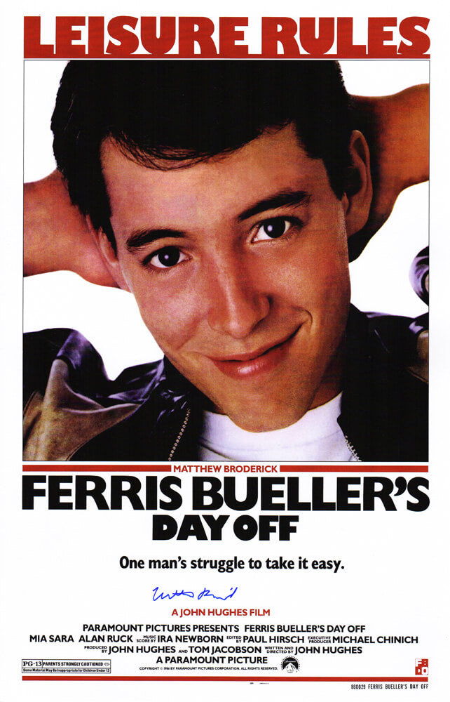 Matthew Broderick Signed Ferris Bueller's Day Off 11x17 Movie Poster - BROPST520 - Matthew Broderick Signed Ferris Bueller's Day Off 11x17 Movie Poster product image