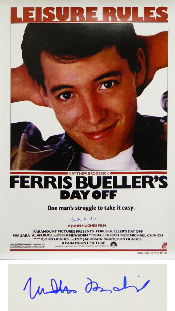 Matthew Broderick Signed Ferris Bueller's Day Off 27x40 Full Size Movie Poster - BROPST521 - Matthew Broderick Signed Ferris Bueller's Day Off 27x40 Full Size Movie Poster product image