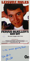 Matthew Broderick Signed Ferris Bueller's Day Off 27x40 Full Size Movie Poster w/Life Moves Pretty Fast - BROPST522 - Matthew Broderick Signed Ferris Bueller's Day Off 27x40 Full Size Movie Poster w/Life Moves Pretty Fast product image