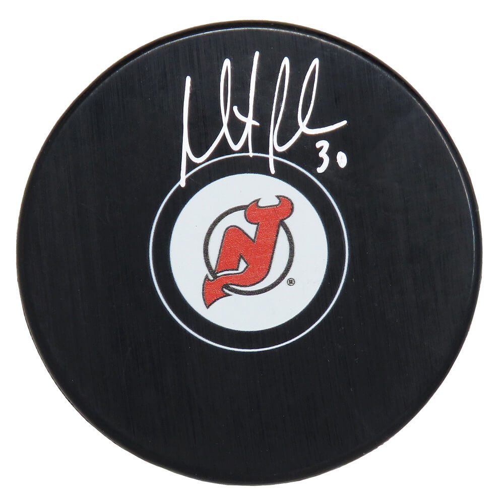 Martin Brodeur Signed New Jersey Devils Logo Hockey Puck (Fanatics) - BROPUC421 - Martin Brodeur Signed New Jersey Devils Logo Hockey Puck (Fanatics) product image