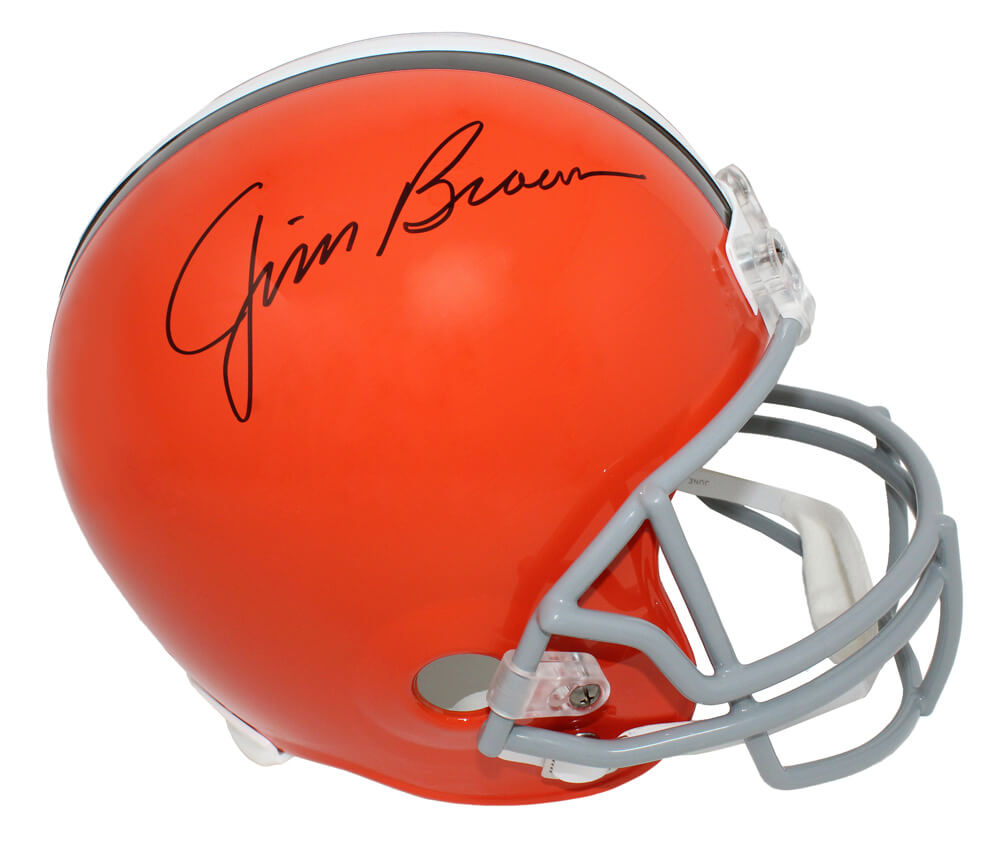 Jim Brown Signed Cleveland Browns Riddell Full Size Replica Helmet - BROREP310 - Jim Brown Signed Cleveland Browns Riddell Full Size Replica Helmet product image