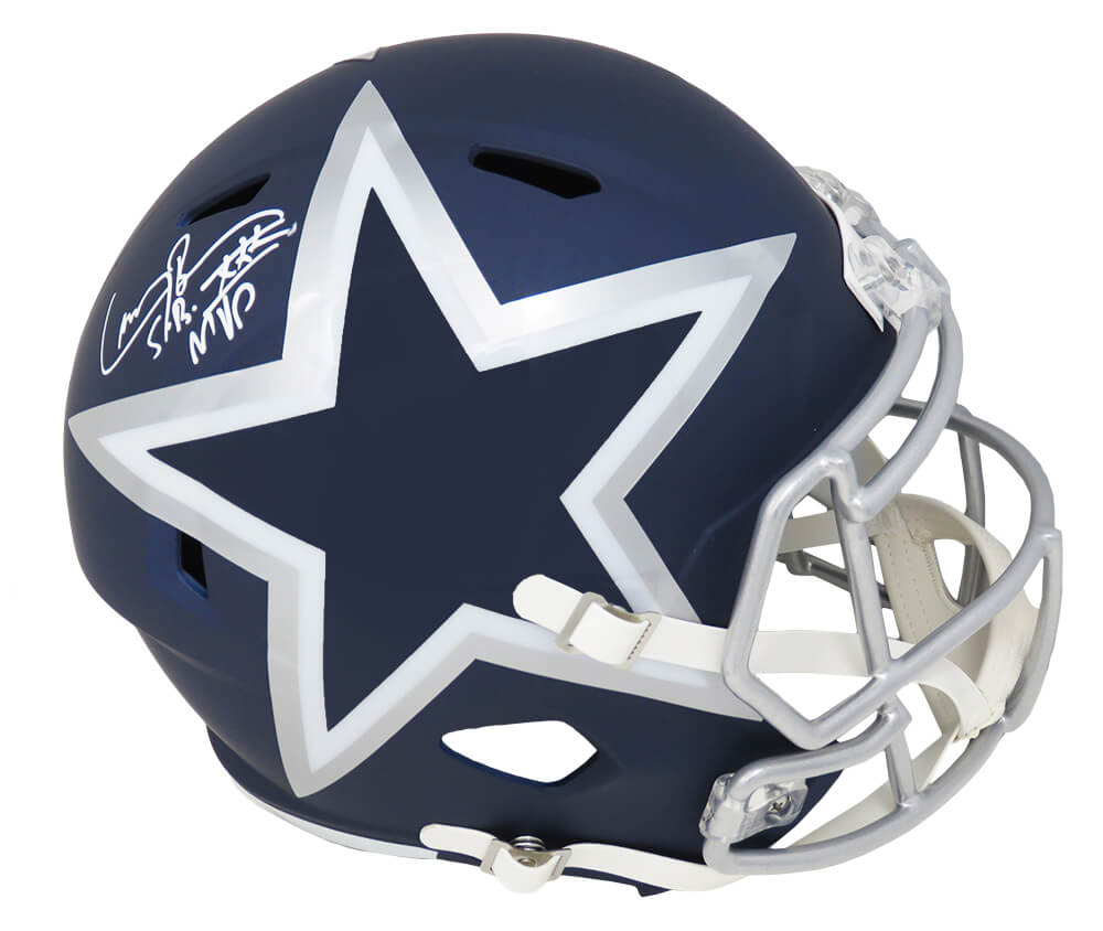 Larry Brown Signed Dallas Cowboys AMP Alternate Series Riddell Full Size Speed Replica Helmet w/SB XXX MVP - BROREP342 - Larry Brown Signed Dallas Cowboys AMP Alternate Series Riddell Full Size Speed Replica Helmet w/SB XXX MVP product image