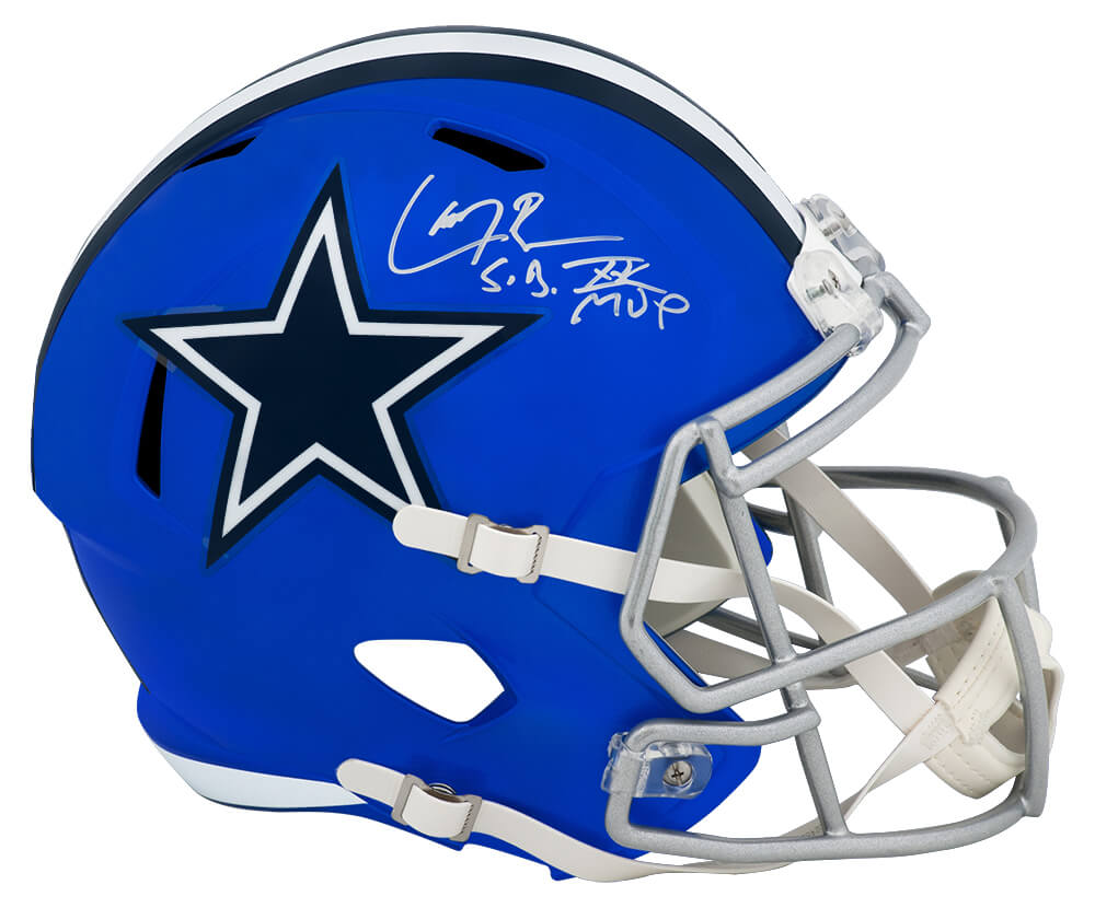 Larry Brown Signed Dallas Cowboys FLASH Riddell Full Size Speed Replica Helmet w/SB XXX MVP - BROREP346 - Larry Brown Signed Dallas Cowboys FLASH Riddell Full Size Speed Replica Helmet w/SB XXX MVP product image