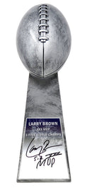 Larry Brown Signed Football World Champion 15 Inch Silver Replica Trophy w/SB XXX MVP - BROTRO300 - Larry Brown Signed Football World Champion 15 Inch Silver Replica Trophy w/SB XXX MVP product image