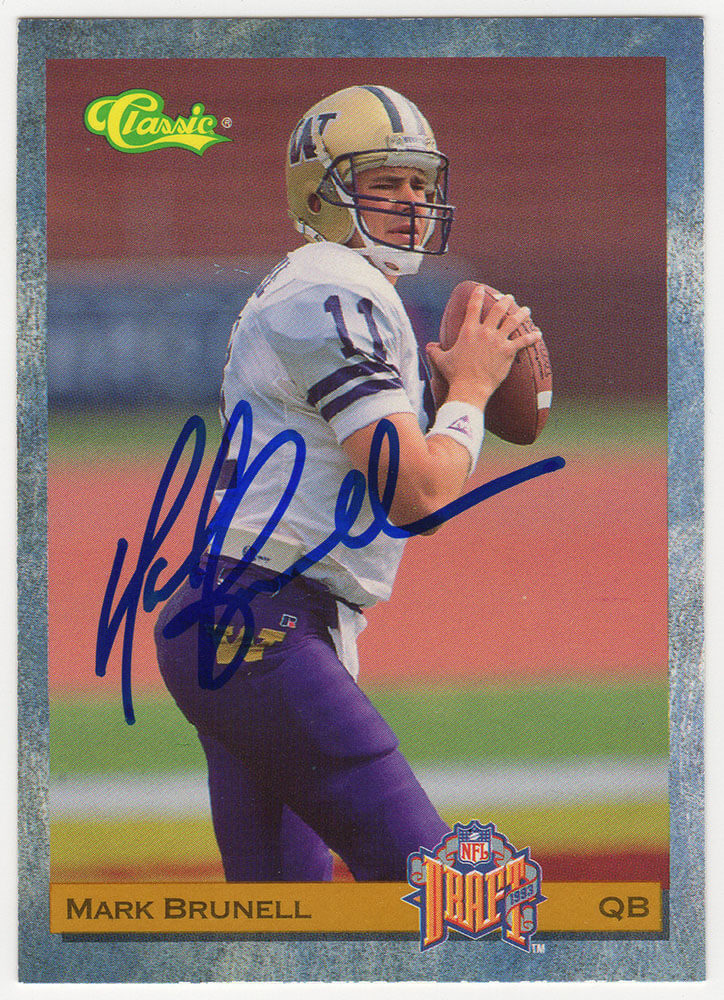 Mark Brunell Signed 1993 Classic Football Rookie Trading Card #88 - BRUCAR308 - Mark Brunell Signed 1993 Classic Football Rookie Trading Card #88 product image