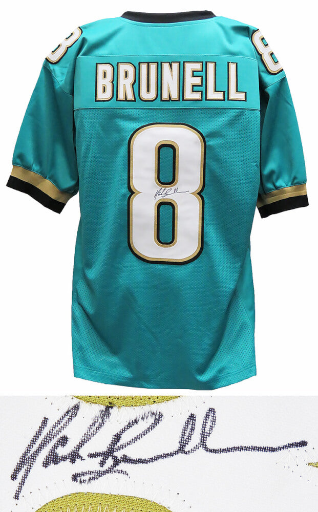 Mark Brunell Signed Teal Custom Football Jersey - BRUJRY300 - Mark Brunell Signed Teal Custom Football Jersey product image