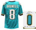 Mark Brunell Signed Teal Custom Football Jersey w/1996 NFL Passing Leader - BRUJRY301 - Mark Brunell Signed Teal Custom Football Jersey w/1996 NFL Passing Leader product image