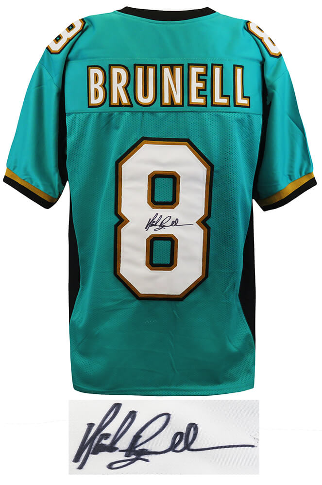 Mark Brunell Signed Teal T/B Custom Football Jersey - BRUJRY302 - Mark Brunell Signed Teal T/B Custom Football Jersey product image