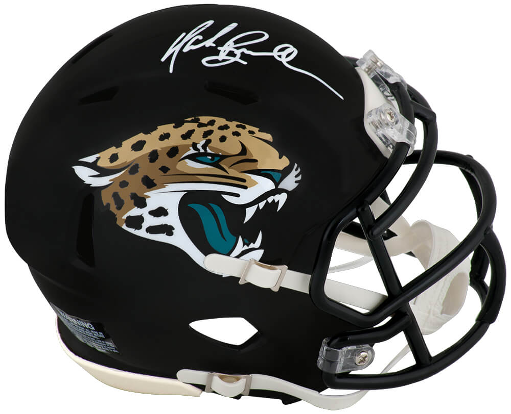 Mark Brunell Signed Jacksonville Jaguars T/B Riddell Speed Mini Helmet (White Ink) - BRUMIN311 - Mark Brunell Signed Jacksonville Jaguars T/B Riddell Speed Mini Helmet (White Ink) product image
