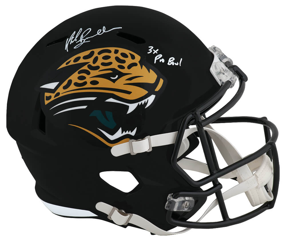 Mark Brunell Signed Jacksonville Jaguars T/B Riddell Full Size Speed Replica Helmet w/3x Pro Bowl (White Ink) - BRUREP316 - Mark Brunell Signed Jacksonville Jaguars T/B Riddell Full Size Speed Replica Helmet w/3x Pro Bowl (White Ink) product image