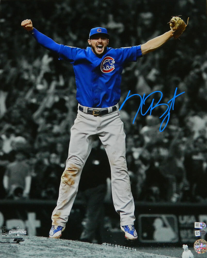 Kris Bryant Signed Chicago Cubs 2016 World Series Last Out Celebration Spotlight 16x20 Photo - BRY16P102 - Kris Bryant Signed Chicago Cubs 2016 World Series Last Out Celebration Spotlight 16x20 Photo product image