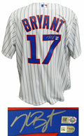 Kris Bryant Signed Chicago Cubs White Pinstripe Majestic Jersey - BRYJRY100 - Kris Bryant Signed Chicago Cubs White Pinstripe Majestic Jersey product image