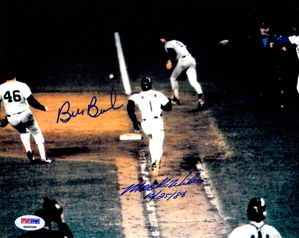 Bill Buckner & Mookie Wilson Dual Signed Red Sox vs Mets 1986 WS Ball Through Legs 8x10 Photo w/10-25-86 - BUC08P101 - Bill Buckner & Mookie Wilson Dual Signed Red Sox vs Mets 1986 WS Ball Through Legs 8x10 Photo w/10-25-86 product image