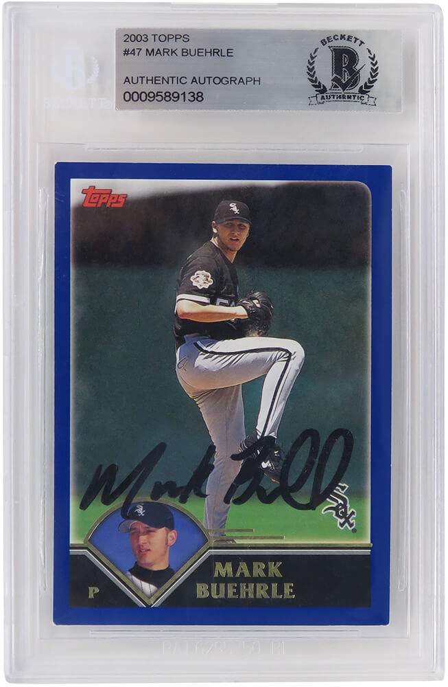Mark Buehrle Signed Chicago White Sox 2003 Topps Baseball Card #47 - (Beckett Encapsulated) - BUECAR100 - Mark Buehrle Signed Chicago White Sox 2003 Topps Baseball Card #47 - (Beckett Encapsulated) product image