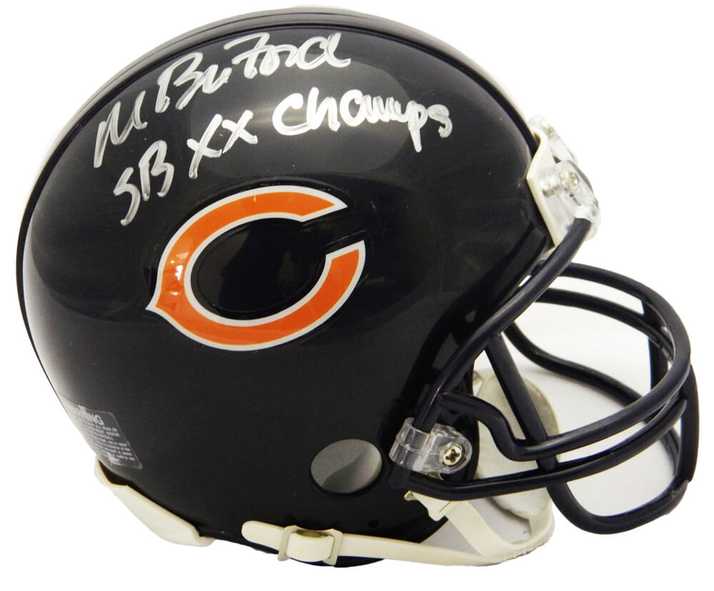 Maury Buford Signed Chicago Bears Riddell Mini Helmet w/SB XX Champs - BUFMIN300 - Maury Buford Signed Chicago Bears Riddell Mini Helmet w/SB XX Champs product image