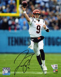Joe Burrow Signed Cincinnati Bengals White Jersey Passing vs Titans 8x10 Photo - (Fanatics) - BUR08P323 - Joe Burrow Signed Cincinnati Bengals White Jersey Passing vs Titans 8x10 Photo - (Fanatics) product image