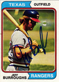 Jeff Burroughs Signed Texas Rangers 1974 Topps Baseball Trading  Card #233 - BURCAR101 - Jeff Burroughs Signed Texas Rangers 1974 Topps Baseball Trading Card #233 product image