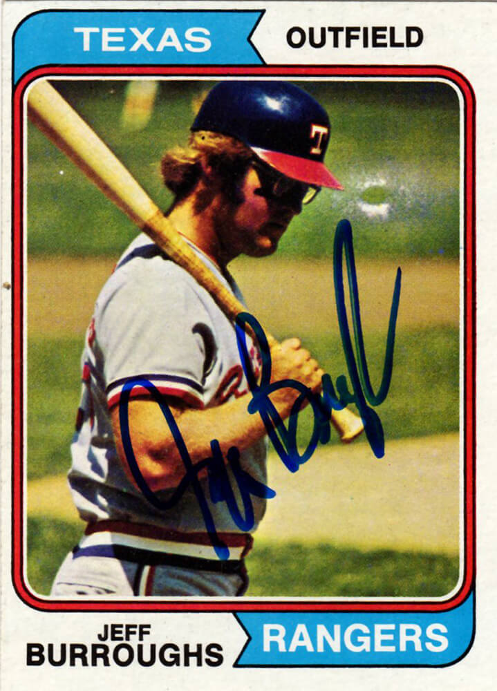 Jeff Burroughs Signed Texas Rangers 1974 Topps Baseball Trading  Card #233 - BURCAR101 - Jeff Burroughs Signed Texas Rangers 1974 Topps Baseball Trading Card #233 product image