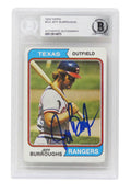 Jeff Burroughs Signed Texas Rangers 1974 Topps Baseball Card #223 - (Beckett Encapsulated) - BURCAR103 - Jeff Burroughs Signed Texas Rangers 1974 Topps Baseball Card #223 - (Beckett Encapsulated) product image