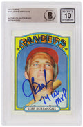 Jeff Burroughs Signed Texas Rangers 1972 Topps Baseball Rookie Card #191 w/74 AL MVP - (Beckett - Auto Grade 10) - BURCAR104 - Jeff Burroughs Signed Texas Rangers 1972 Topps Baseball Rookie Card #191 w/74 AL MVP - (Beckett - Auto Grade 10) product image
