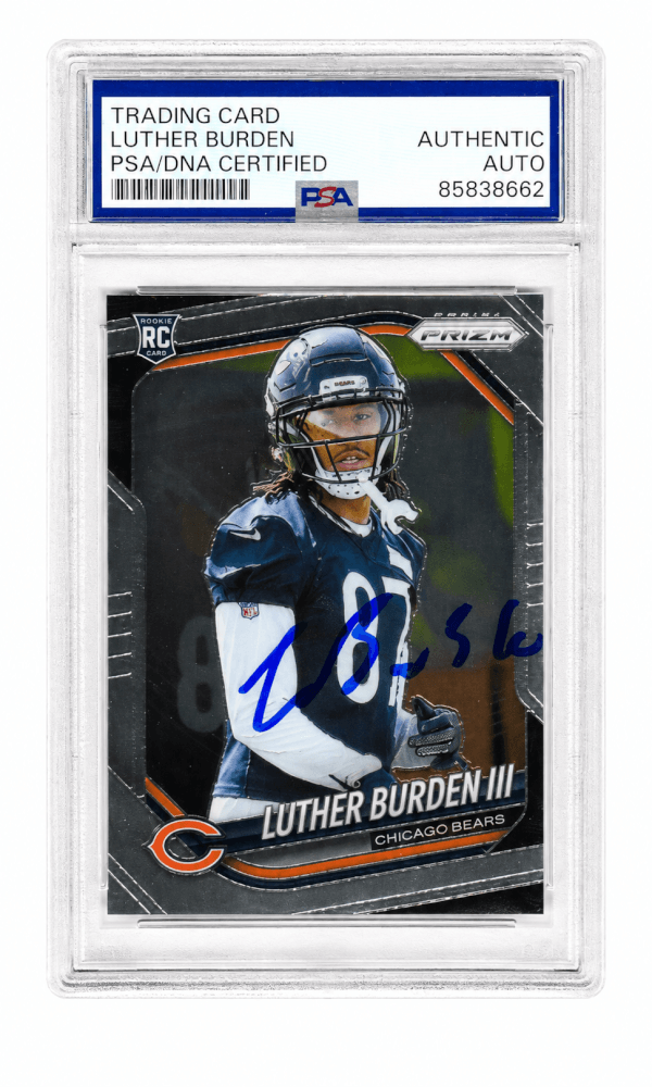 Luther Burden III Signed Chicago Bears 2025 Panini Prizm Rookie Football Card #331 - (PSA Encapsulated) - BURCAR300 - Luther Burden III Signed Chicago Bears 2025 Panini Prizm Rookie Football Card #331 - (PSA Encapsulated) product image