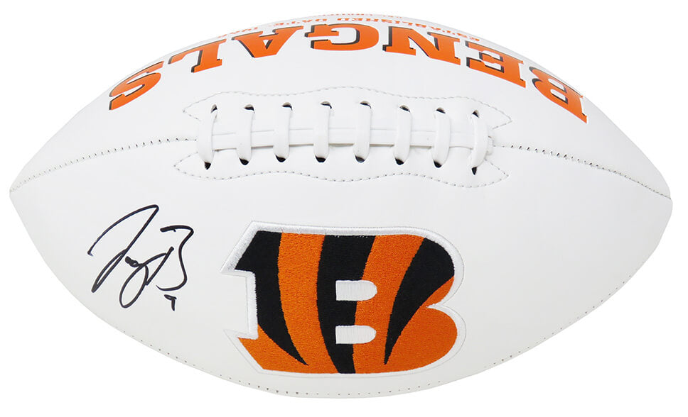 Joe Burrow Signed Cincinnati Bengals Logo White Panel Football (Fanatics) - BURFTB300 - Joe Burrow Signed Cincinnati Bengals Logo White Panel Football (Fanatics) product image