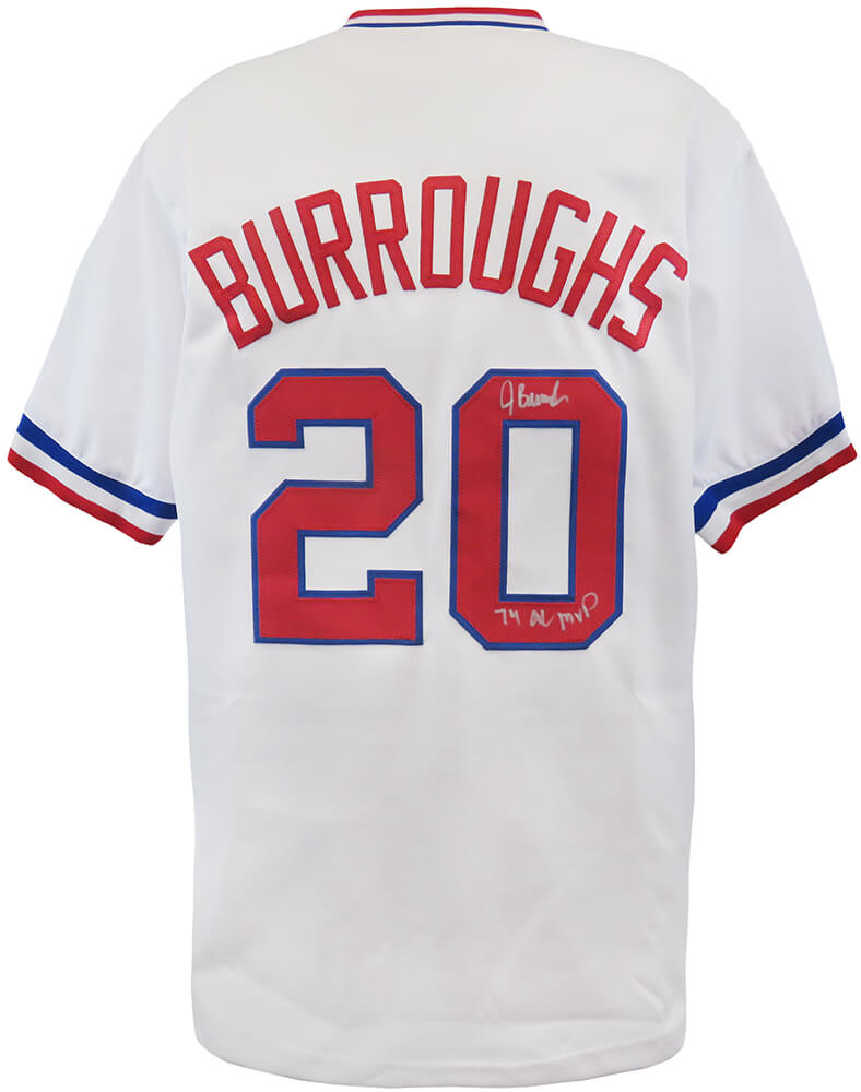 Jeff Burroughs Signed White Custom Baseball Jersey w/74 AL MVP - BURJRY100 - Jeff Burroughs Signed White Custom Baseball Jersey w/74 AL MVP product image