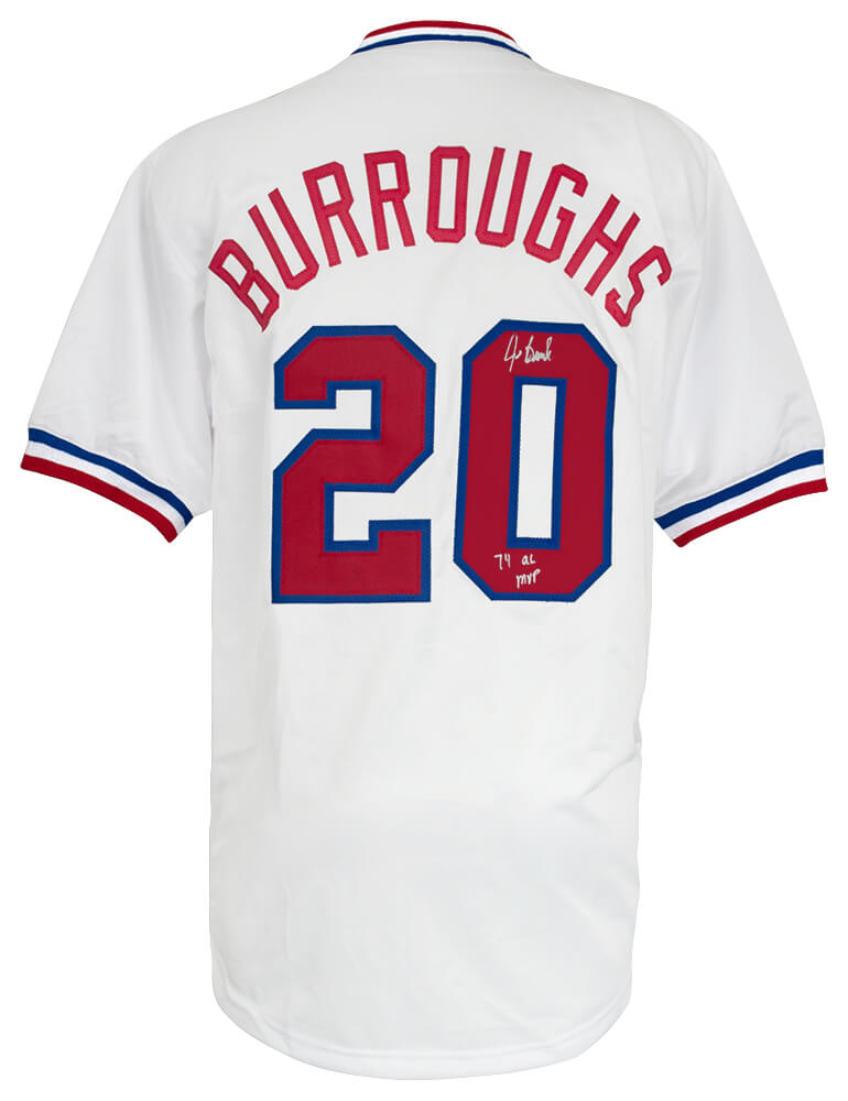 Jeff Burroughs Signed White Throwback Custom Baseball Jersey w/74 AL MVP - BURJRY101 - Jeff Burroughs Signed White Throwback Custom Baseball Jersey w/74 AL MVP product image