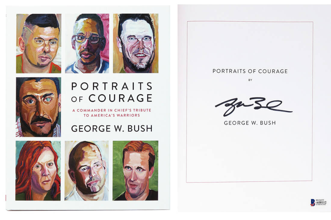 President George W. Bush Signed Portraits Of Courage Hardcover Book (Beckett Full Letter) - BUSBOK500 - President George W. Bush Signed Portraits Of Courage Hardcover Book (Beckett Full Letter) product image